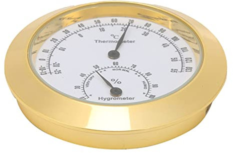 Delicate Round Thermometer Hygrometer - Ideal Zur Messung von Temperatur und Luftfeuchtigkeit in Geigengitarre (GOLD)