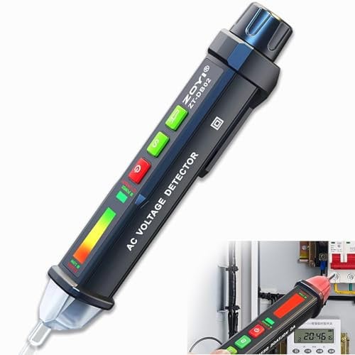 Non Contact Voltage Tester, Adjustable Sensitivity Voltages Detector Pen Electric Tester Range 48-1000V/12-1000V voltage Detectors Pen with LED Flashlight, Buzzer Alarm,Wire Breakpoint Finder