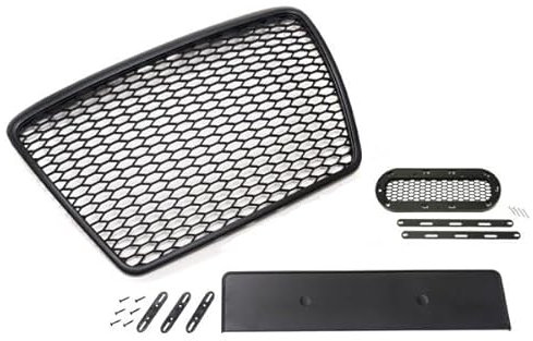 Kühlergrill Wabengrill Front Grill Emblemhalter kompatibel mit Audi A6 4F 2008-2011