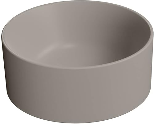Ben Stelvio Aufsatzwaschbecken Waschbecken für Gäste WC Waschplätze in Keramik Waschschale für Badezimmer Waschtisch in Beton Grau