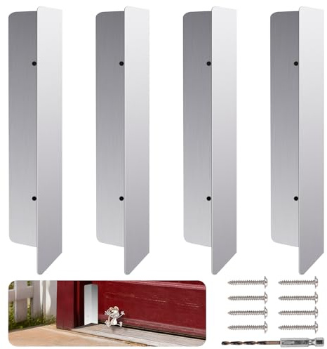 4 Pcs Heavy Duty Stainless Steel Garage Door Rodent and Snake Guard, Permanent Seal Protection Kit, Fits Most Standard Garage Doors