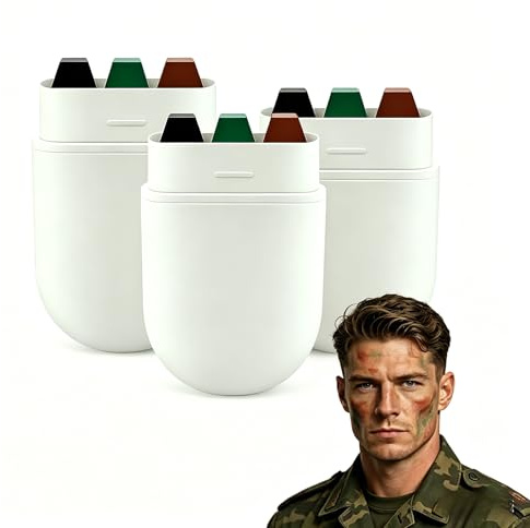 NiceNaiils 3 Piezas Palitos de Pintura Facial de Camuflaje, Palos Maquillaje de Camuflaj Militar Kit, para Militar Caza en la Naturaleza Deportes al Aire Libre