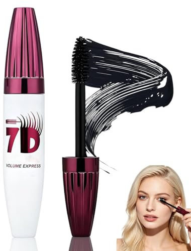 7D Black Mascara, 7D Mascara, 7D Mascara Wasserfest Schwarz, Wimperntusche für Langanhaltend, Volumengebend, Wischfest, Natürlicher Verdichtungseffekt mit Langanhaltendem Halt für ältere Frauen (1)