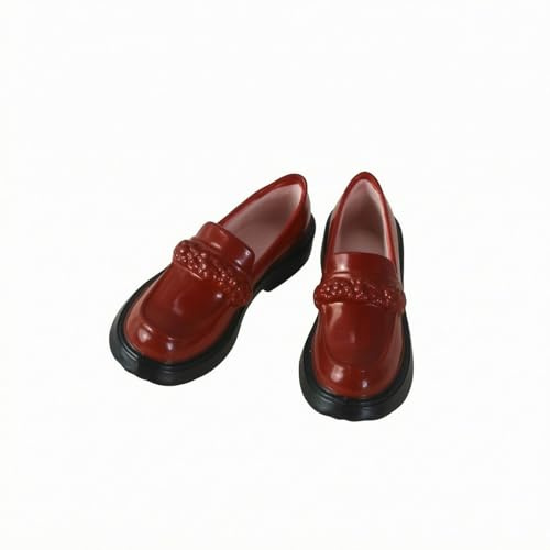 Qianly Doll Loafer Decorative Strap Pull-on Doll Shoe Low Heel Toy Accessory for OB22 Dolls , Red