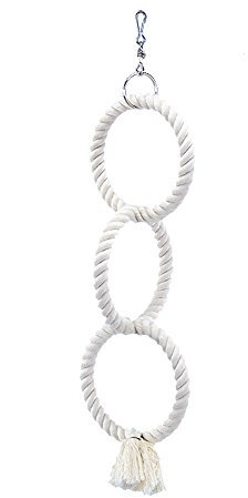 Nobby Cage Toy, 3 Kletterringe aus Baumwolle weiß klein; 48/14 cm