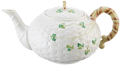 Belleek Classic Shamrock Teapot | 35oz Parian China | Made in Ireland