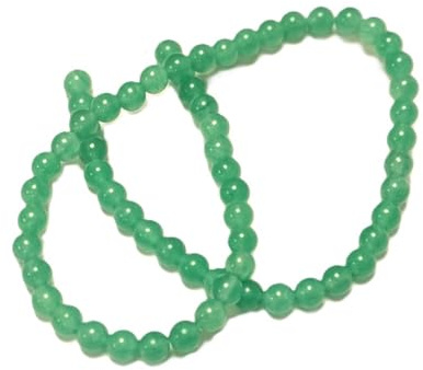 Green Malaysian Jade Beads Plain Round 6mm Strand of 57+