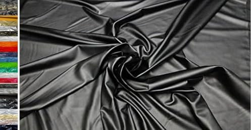 StoffBook SCHWARZ BI-ELASTISCH MATT LYCRA LYCRALEDER STOFF STOFFE, C217