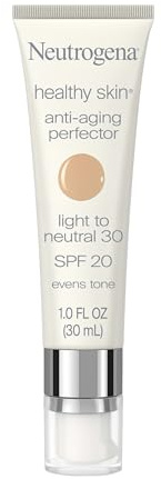 Neutrogena Retinol Treatment & Tinted Facial Moisturizer, Healthy Skin Anti-Aging Perfector, Broad Spectrum SPF 20 Sunscreen & Titanium Dioxide, Blendable Sheer Coverage, 30 Light to Neutral, 1 fl. Oz