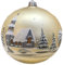 Weihnachtskugel Christbaumkugel 15 cm Celebration Edition 18 Winterlandschaft Gold Creme handbemalt mundgeblasen inkl. Ständer