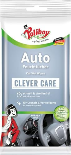 Cockpitpflege Poliboy Staubmeister Auto Feuchttücher Entfernt Schmutz auf Scheiben und Lack, 20 Stück