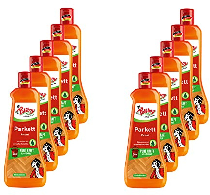 POLIBOY Parkett Pflege - Pflegendes Reinigungsmittel für Holzböden - Reinigungskonzentrat mit Avocadoöl - 10x 500 ml - Made in Germany