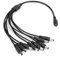 Kamera-Kabel-Splitter, DC, 1 Buchse auf 8 Stecker, Splitterkabel, 5,5 x 2,1 mm, Y-Adapter für CCTV-Sicherheitskameras und LED-Lichtstreifen