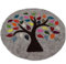 Maharanis Lebensbaum FAIRTRADE Tree of life Handgefilzter Untersetzer Unterlage Stuhlkissen Sitzkissen graumeliert, 35 cm, Grau Meliert