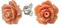 925 sterling Silver corallo del fiore di rosa Stud orecchino