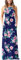 PCEAIIH Women's Casual Sleeveless Maxi Dress Loose Long Dresses with Pockets (S-B-Flower Navy Blue)