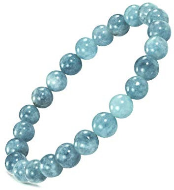 Willys Jewellery Edelstein Aquamarin Armband Yoga-Stein Armbänder für Damen, Herren und Girls Stretch und Elastisch-Einstellbar