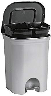 keeeper Treteimer 'Step & Close Duo', 2X 11 Liter, 37,5 x 29,5 x 46 cm, schwarz/anthrazit