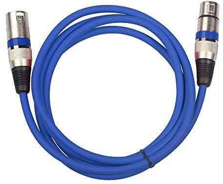 Cavo XLR 3 Pin Maschio a Femmina - Bilanciato OFC per Microfono, Amplificatore, Mixer - 5m Blu