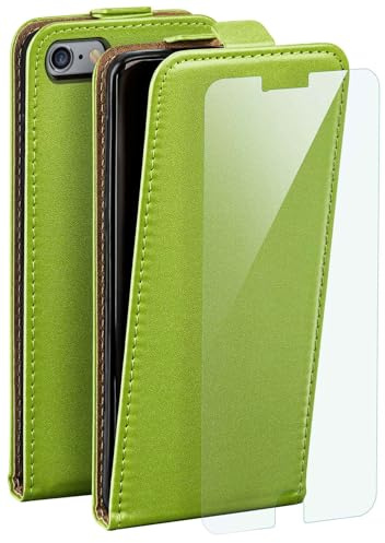 moex Premium phone case + protective film compatible with iPhone 6s / iPhone 6 | flip case - front and back protection + phone foil, Green