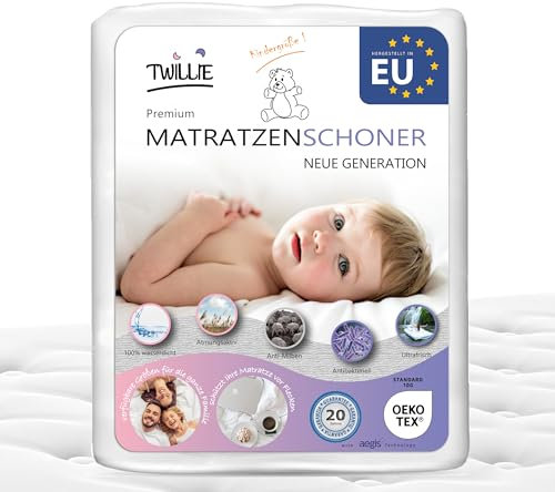 Twillie – Matratzenschoner 70 x 140 cm Wasserdicht - Matratzen-Topper zertifiert Oeko-TEX® Aegis® - Atmungsaktive Matratzenauflage – Hygienischer Anti-Milben Matratzenbezug - 20 Jahre Garantie