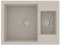 Tidyard Lavandino Cucina Doppia Vasca in Granito Nero/Grigio/Beige/Bianco con Foro Troppopieno,Lavello Cucina 2 Vasche in Granito,Lavello Incasso,Lavello Cucina Incasso,Lavello 2 Vasche 580x440x172mm