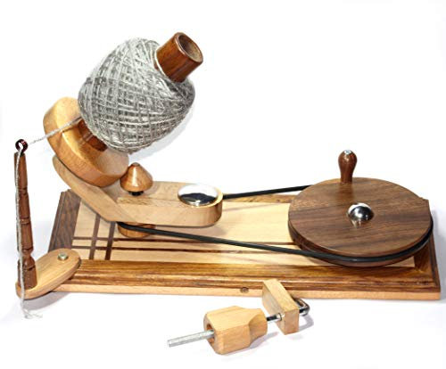 Handbetriebener Holzgarn-Ballwickler für große Kapazität in der Mitte, Zugschnurhalter zum Stricken und Häkeln, tragbar, einfache Montage, Nadelarbeiten, Palisander-Mixwickler