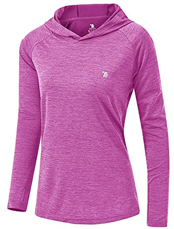 YSENTO Damen Sport Shirt Langarm Laufshirt Leicht Puli Hoodies Sweatshirts Yoga UV Schutz Wandershirt(Lila,M)