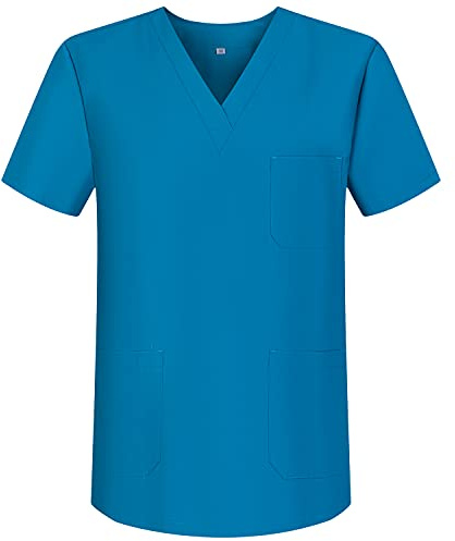 MISEMIYA - Medizinische Uniformen Unisex Top Krankenschwester Krankenhaus Berufskleidung BZ-6801 - X-Small, Türkis 68