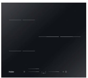 Haier Series 4 HAIDSJ63MC Placa de Inducción, 3 Fuegos, Ancho 60cm, Panel de control táctil Multislider, Conectividad WIFI, 9 niveles de potencia, Paellero Doble Corona, Potencia 7,1KW, Cristal Negro