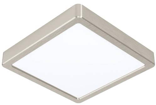 EGLO connect.z Smart-Home LED Bad-Deckenlampe Fueva-Z, L x B 21 cm, ZigBee, App und Sprachsteuerung Alexa, Lichtfarbe (warmweiß-kaltweiß), dimmbar, Metall Aufbauleuchte nickel-matt, IP44
