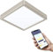 EGLO connect.z Smart-Home LED Bad-Deckenlampe Fueva-Z, L x B 21 cm, ZigBee, App und Sprachsteuerung Alexa, Lichtfarbe (warmweiß-kaltweiß), dimmbar, Metall Aufbauleuchte nickel-matt, IP44