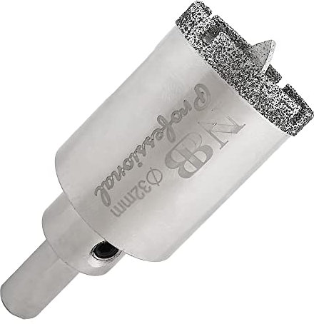 NBB galvanisiert Diamantbohrer mit dreieckigem Schaft Diamantkrone zum Nassbohren in Marmor Luxusstein Keramik Granit Fliesen Glas usw. in Tischbohrmaschine und Pistolenbohrmaschine (32mm)