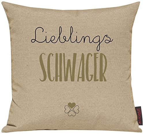 Shirtinstyle Sofakissen Lieblingsmensch Lieblings Schwager, Kissen, Sofa, Deko, Geschenk Familie Liebe, Größe 40 x 40cm, Farbe beige