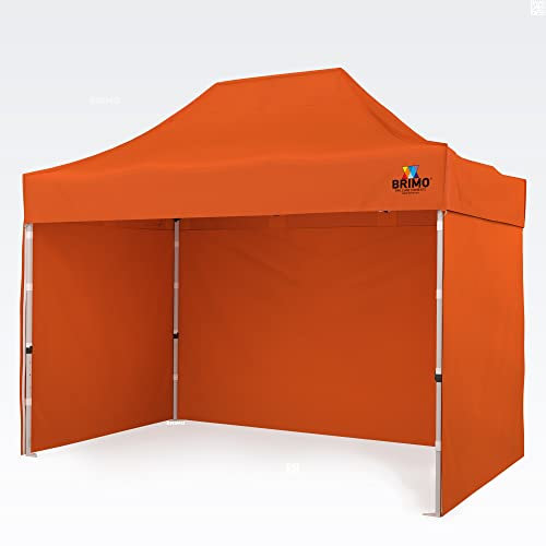 BRIMO Verkaufszelt 100% Wasserdicht mit 3 Seitenteilen - 5 Jahre Garantie (2x3 m, Orange)