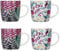 KitchenCraft Exotic Floral Set of 4 Stoneware Barrel Coffee Mugs 425ml