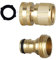 Garden Hose Nozzle Quick Connect Kit, 3/4 inch GHT Female Thread Tap Connector & Male Thread Solid Brass Quick Connector Adapter (1 Female + 1 Male Brass Connector)