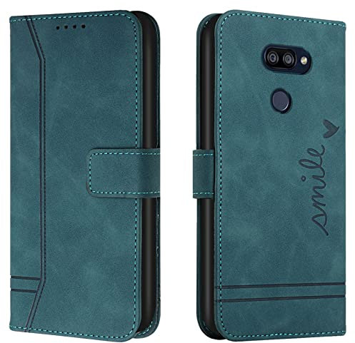 Lihondar Kompatibel mit LG K40S Hülle, Handyhülle LG K40S, Premium Leder Klappbar Schutzhülle Tasche Wallet mit Brieftasche [Ständer] [Standfunktion] Cover Flip Case Klapphülle für LG K40S (Grün)