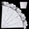 BETESSIN 50 pz Coni Portariso Matrimonio Bianco Coni Portaconfetti Cuore Bomboniere con Nastro di Organza per Matrimonio Nozze Battesimo Baby Shower Compleanno