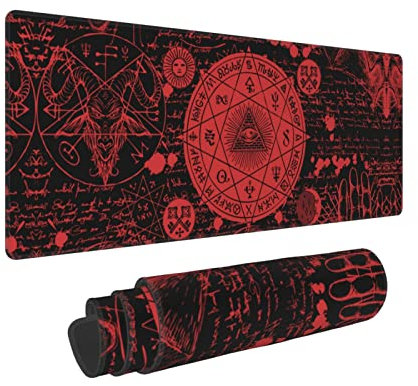 Vintage Mystic Goth Witchy Mouse Pad Extended Large Gaming Mouse Pad XL Oversized Desk Pad Stitched Edges 31.5 X 11.8 Inch