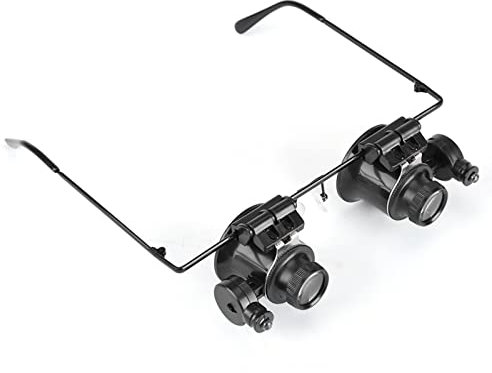 Cocoarm 20 Fache Vergrößerung Lupenbrillen Brillenlupe mit 2 LED Licht Uhrenreparaturbrillen Vergrößerungsglas Lupe Uhrmacherlupe Uhrenwerkzeug Uhr Reparatur Brille Feinmechanische Reparaturen