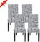 Jaotto Stuhlhussen 4 Stück Universal, Stuhlhusse Stretch 4er Set Moderne, Stuhlhussen Schwingstühle Elastische Langlebig Stuhlhussen für Esszimmer Bankett Deko(Grauer Stil, 4 Stück)