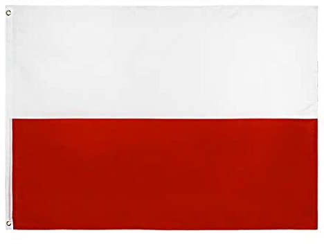 Shonye 150x90cm Bandera de Polonia, Bandera Polonia con 2 Ojales de Metal, Bandera Nacional Polaco de Color Brillante, Decorada en Eventos Deportivos, Fiestas, Desfiles