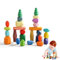 Promise Babe Jouets en Bois Montessori pour Enfants,28 PCS Forêt Arbres Pierres empiler Pierres d'équilibre Pierres de Construction, Jouets en Bois à empiler Trier Empiler Pierre d'équilibre Déco 3+