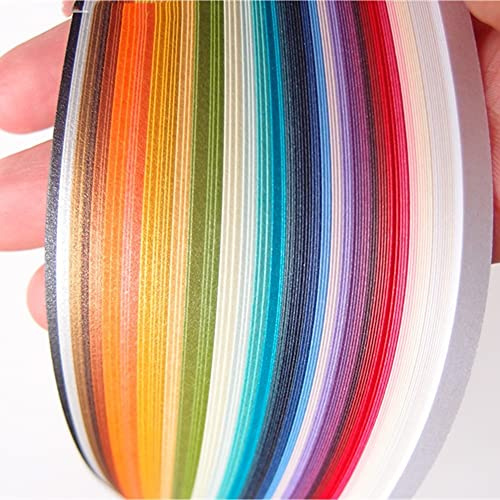 5 mm Quilling-Papierstreifen, Metallic-Papierstreifen, 5 mm Rolle für Bastelarbeiten, Kartenherstellung, einfarbige Quilling-Streifen, 15 Farben/Set