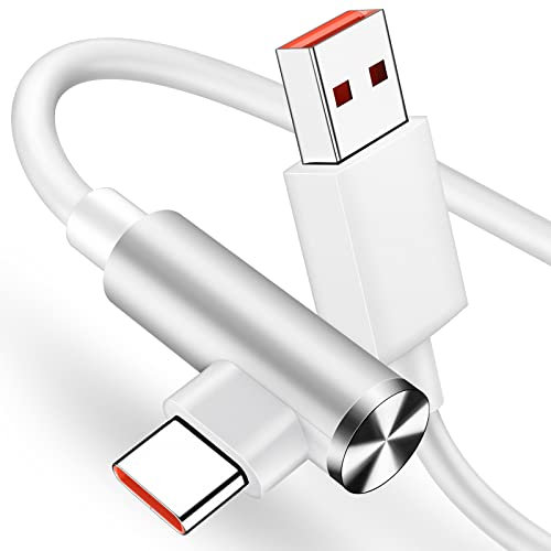 Cavo USB C 1,8M Ricarica 120W 6A 90 Gradi per Xiaomi 14T 13T 12 11T Pro,90W Turbo Cavo USB C per Xiaomi 15 14 13 Ultra POCO F6 X7 Pro,45W Turbo Cavo Turbo di Ricarica per Xiaomi Redmi Note 14 13 12 11