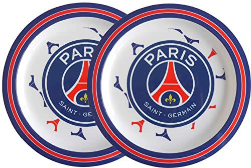 Paris Saint-Germain 2 x Assiette PSG - Micro ondable - Collection Officielle 22 cm