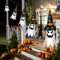 Timiyou Halloween-Deko Garten Outdoor,5 Stück Hängende Geister mit Hexenhut,Halloween Lichterkette Fliegende Geisterhüte mit10 LED Lichtern für Karneval Party Halloween Terrasse Baum Veranda Deko