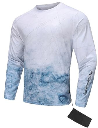 REYSHIONWA Men's Biking Jersey Long Sleeve MTB Shirts Cycling Tops BMX Downhill Lightweigh Quick Dry Moisture-Wicking