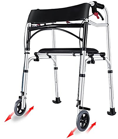 Rollatoren, zusammenklappbarer Rollator, Aluminium-Gehmobilitätshilfe mit Bremse und Rädern, leichter medizinischer Standard-Gehhilfe für Senioren und Erwachsene (Farbe: Gehhilfe) (Gehhilfe